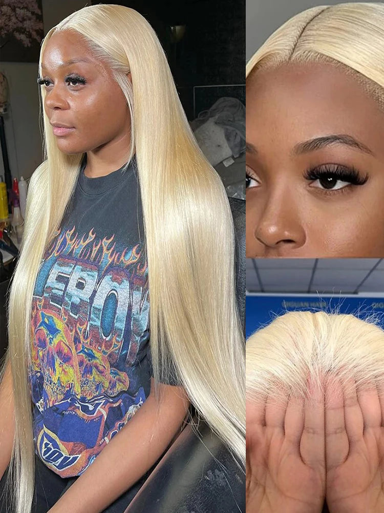 7x5 HD Lace Wig Glueless Preplucked Human Wig 180% 200% Blonde Straig