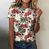 Summer Flower Skull 3D Print T-shirts Women Streetwear