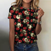 Summer Flower Skull 3D Print T-shirts Women Streetwear