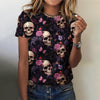 Summer Flower Skull 3D Print T-shirts Women Streetwear
