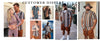 Casual Men's Striped Printed Shirt And Shorts 2 Piece Set Lapel Short