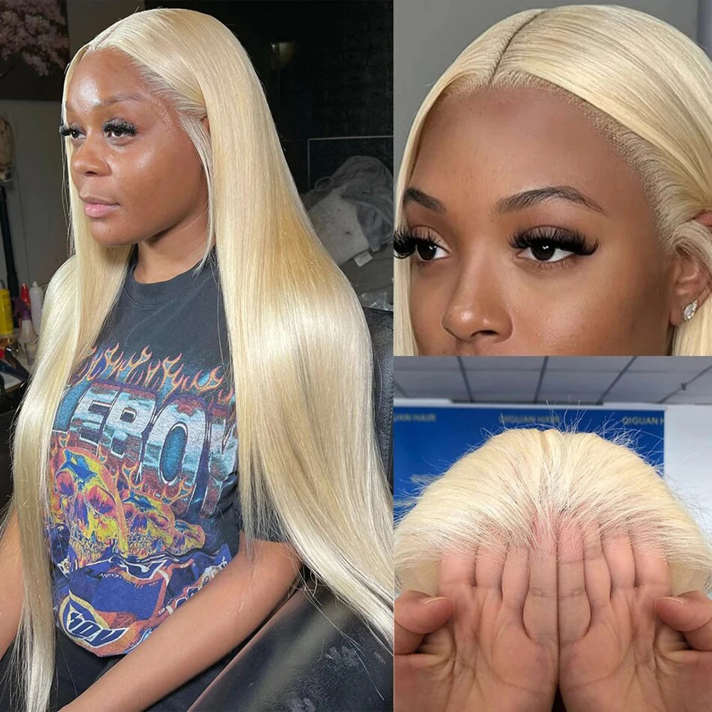 7x5 HD Lace Wig Glueless Preplucked Human Wig 180% 200% Blonde Straig